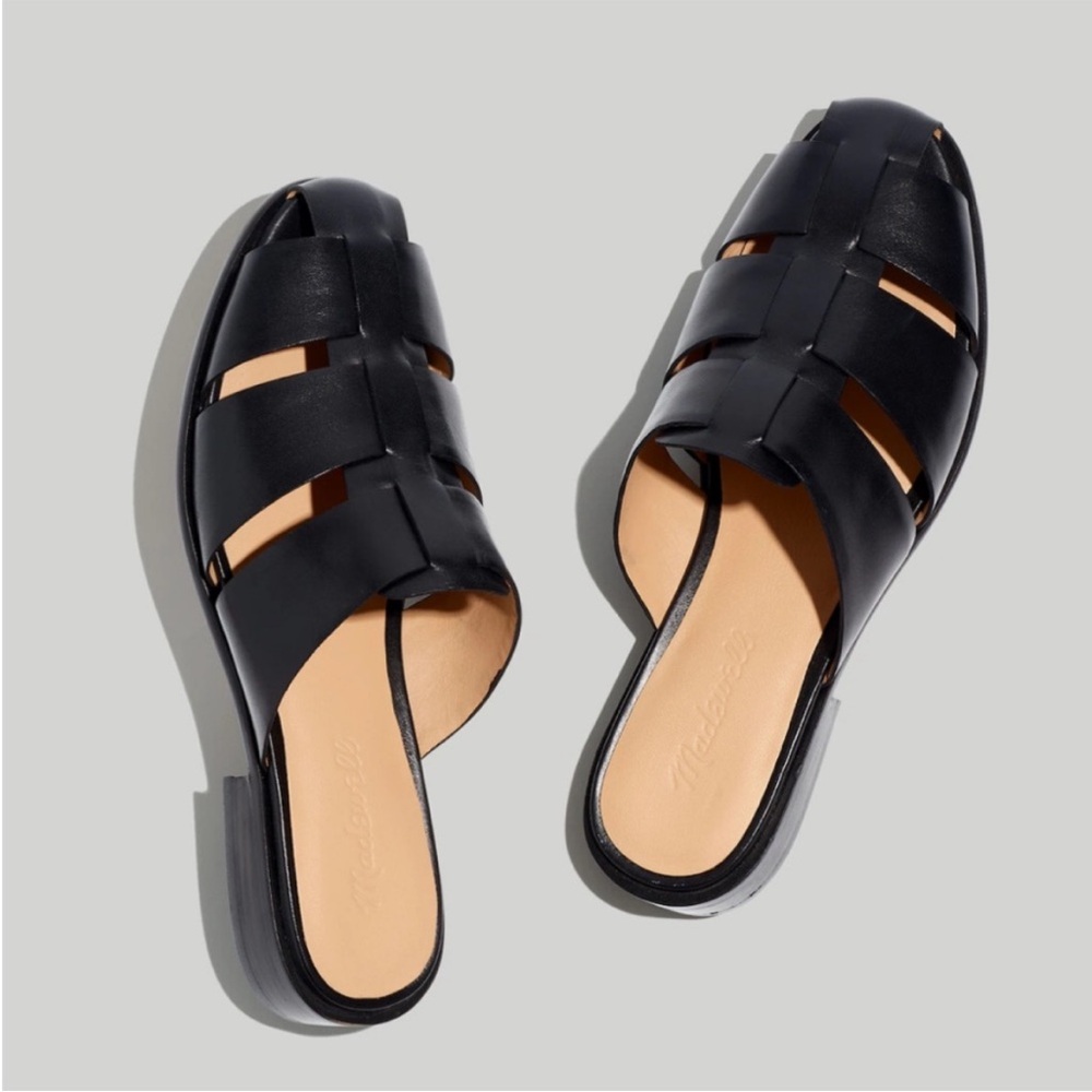Madewell Black Leather Mules